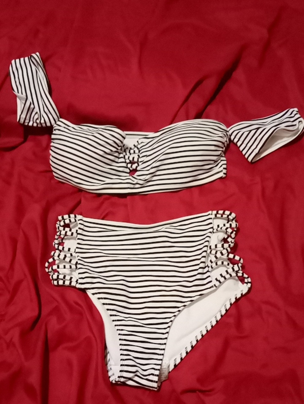 Hollister Striped Black & White High-Waist